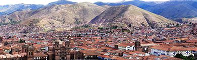 Image of City with Mountains in the Back in Peru 