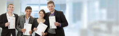 Image of students holding their resumes 
