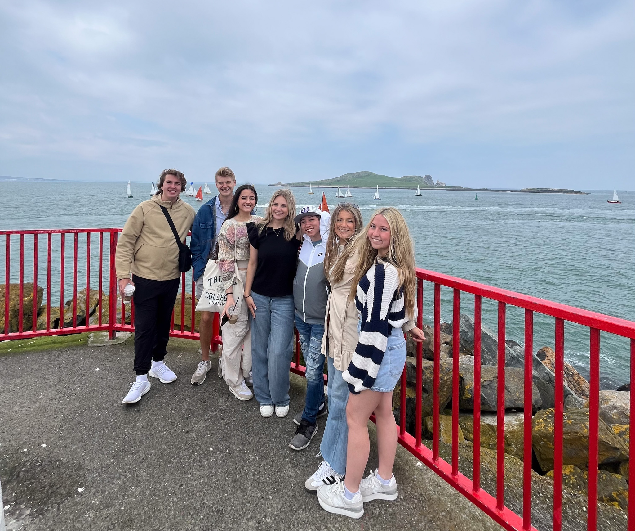 Brooke and other study abroad students at the Brighton Palace Pier