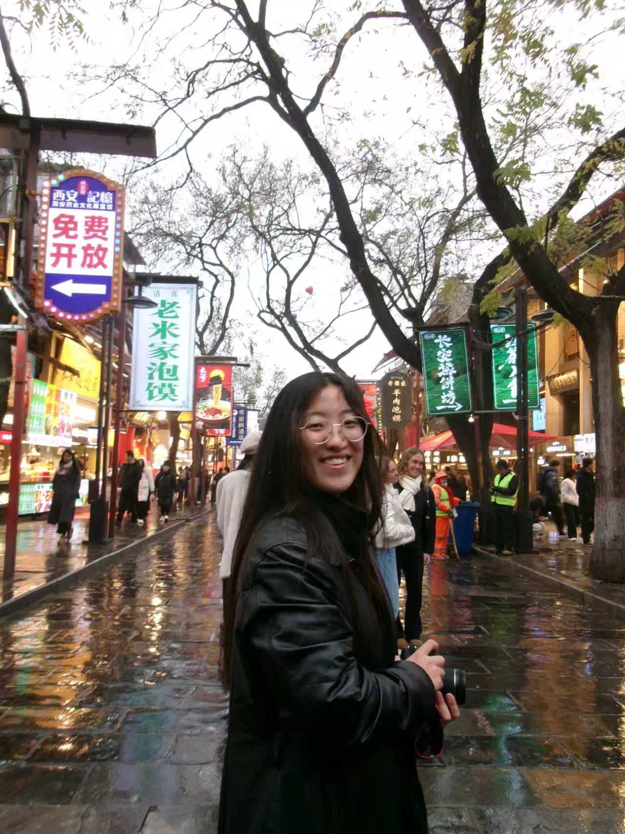 Allison (Lulu) Muzzy in the Muslim Quarter in Xi’an, China.